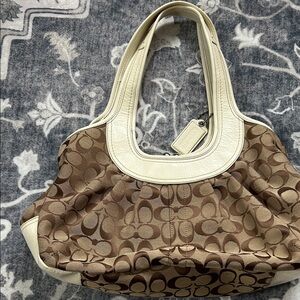 Coach Ergo Tan and Cream Signature Shoulder Bag